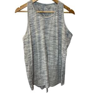 Athleta Heather Grey Tank L Womens Racerback Split Back Casual Low Cut